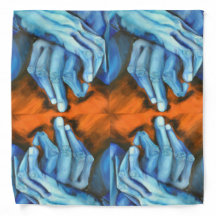 Blue hands art designer bandanna