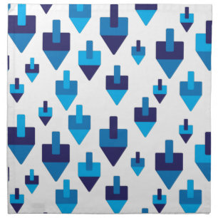 Blue Hanukkah dreidles pattern Cloth Napkin