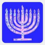 Blue Hanukkah Menorah 4Ruth Square Sticker