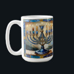Blue Hanukkah Menorah Coffee Mug<br><div class="desc">You are viewing The Lee Hiller Photography Art and Designs Collection of Home and Office Decor,  Apparel,  Gifts and Collectibles. The Designs include Lee Hiller Photography and Mixed Media Digital Art Collection http://LeeHiller.com</div>