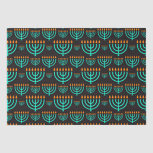 Blue Hanukkah Menorah Tissue Paper