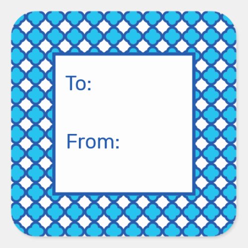 Blue Hanukkah To From Square Sticker