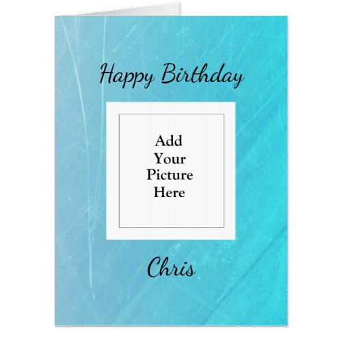 Blue Happy Birthday Add Your Photo Huge Card