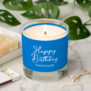 Blue Happy Birthday Cheers to 65 Years Scented Candle