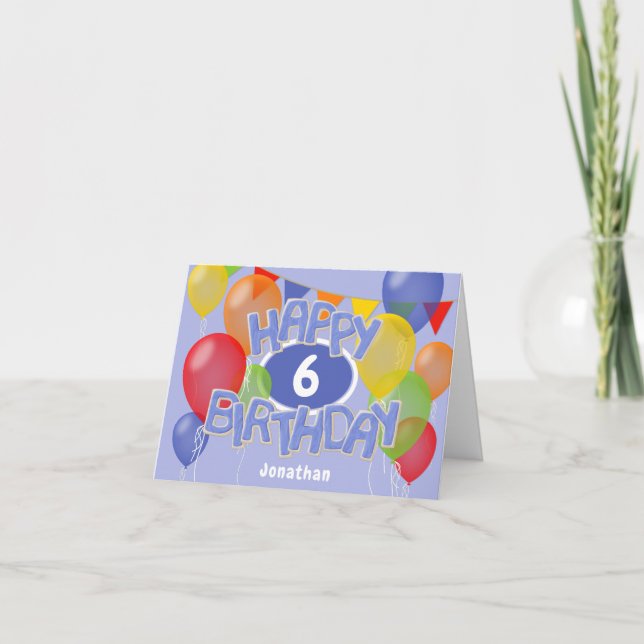blue happy birthday cutout cookies w balloons card (Front)