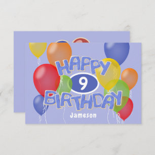 blue happy birthday cutout cookies w balloons card
