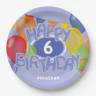 blue happy birthday cutout cookies w balloons paper plates