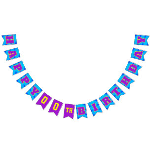 BLUE Happy Birthday   Editable Bunting Flags