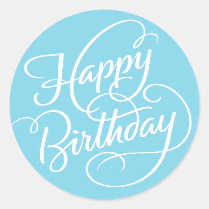 BLUE HAPPY BIRTHDAY | STICKER | Zazzle