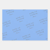 Blue Happy Birthday Wrapping Paper Sheets (Front 3)