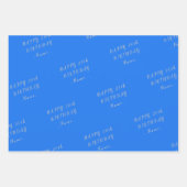 Blue Happy Birthday Wrapping Paper Sheets (Front 2)