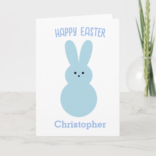 Blue Happy Easter Bunny Card