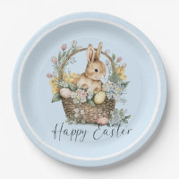 Blue Happy Easter Bunny