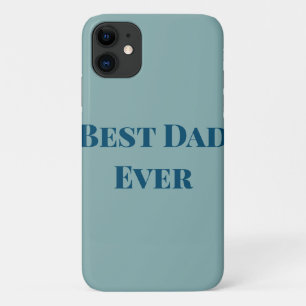 Blue happy father's day best Dad ever add text nam iPhone 11 Case
