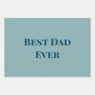 Blue happy father's day best Dad ever add text nam Wrapping Paper Sheets