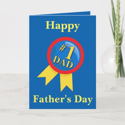 Blue Happy Fathers Day Card