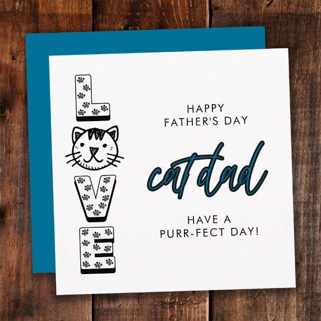Blue Happy Father's Day From The Cat Purrfect Card (Creator Uploaded)