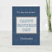 Blue Happy Father's Day Son in Law Card