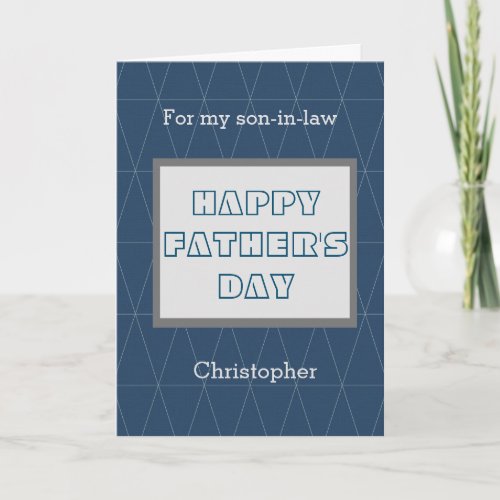 Blue Happy Fathers Day Son in Law Card