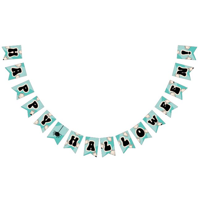 Blue Happy Halloween Kids Party Bunting Flags (All)