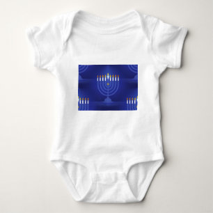 blue happy hanukkah baby bodysuit
