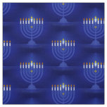 blue happy hanukkah fabric