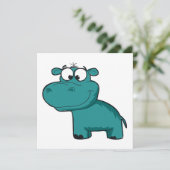 Blue Happy Hippo (Standing Front)