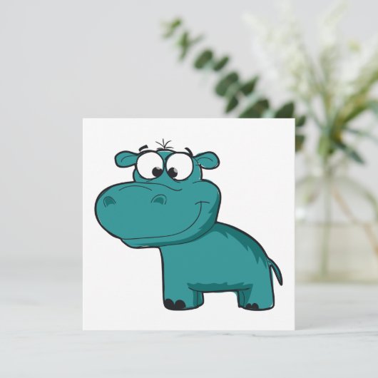 Blue Happy Hippo (Standing Front)