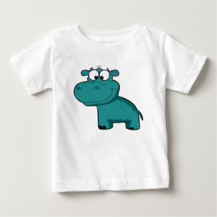 Blue Happy Hippo Baby T-Shirt