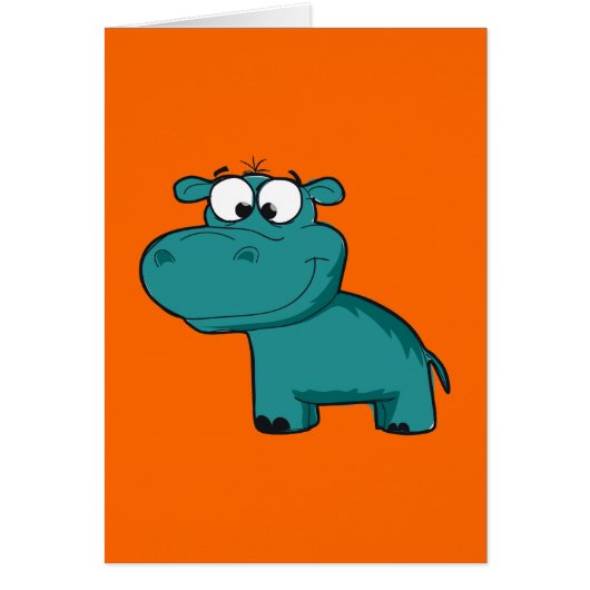 Blue Happy Hippo Cards (Front)
