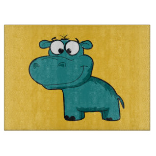 Blue Happy Hippo Cutting Board