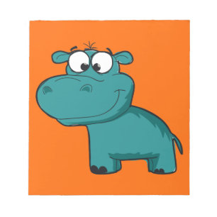 Blue Happy Hippo Notepad