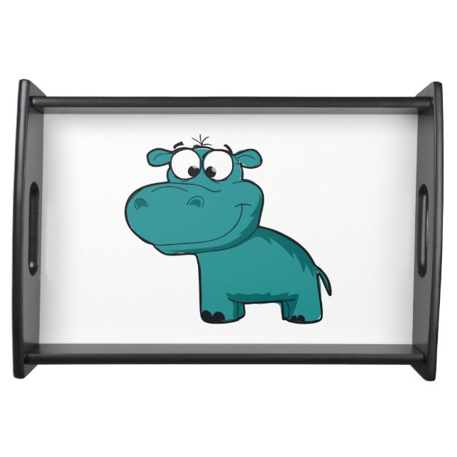 Blue Happy Hippo Serving Tray (Front)