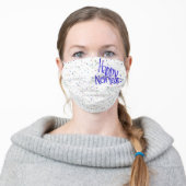 Blue Happy New Year Adult Cloth Face Mask (Worn)
