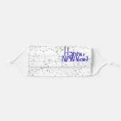 Blue Happy New Year Adult Cloth Face Mask (Front, Folded)