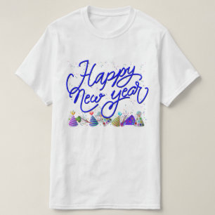 Blue 'Happy New Year' New Year's Party T-Shirt