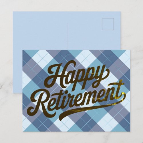 Blue Happy Retirement  Postcard