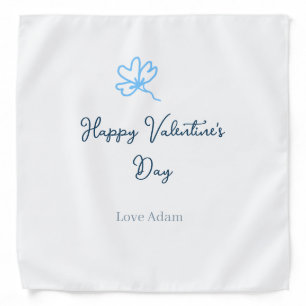 Blue happy Valentine's day love name flower rustic Bandana