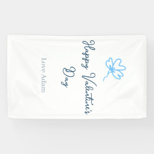 Blue happy Valentine's day love name flower rustic Banner