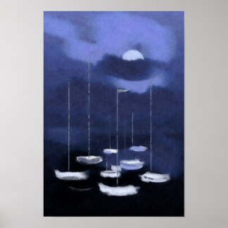 Blue Harbor Art Print Poster