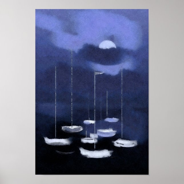 Blue Harbor Art Print Poster (Front)