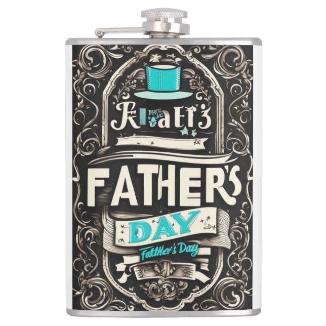 Blue Hat Father's Day Flask (Front)