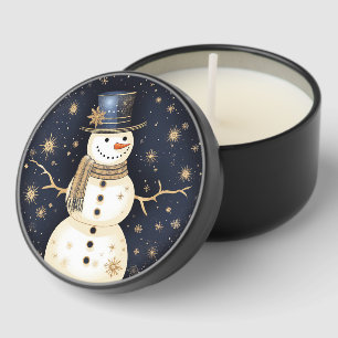 Blue Hat Snowman Mini Candle Favors