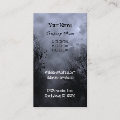 Blue Haunted Sky Custom Business Cards