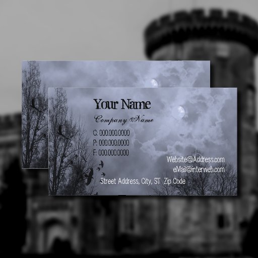 Customizable Blue Haunted Sky Custom Business Cards