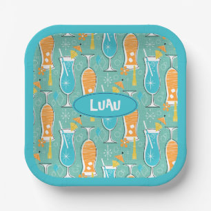 Blue Hawaii and Tropical Itch - Bg Turquoise Paper Plates