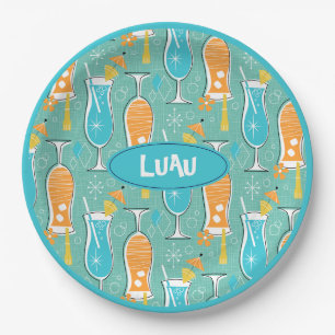 Blue Hawaii and Tropical Itch - Bg Turquoise Paper Plates