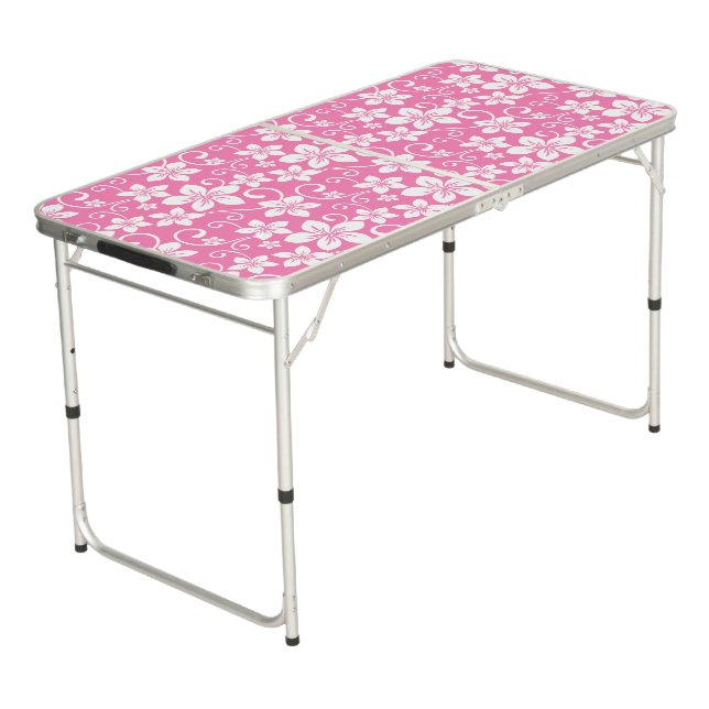 BLUE HAWAII (BUBBLEGUM PINK) BEER PONG TABLE (Angled)
