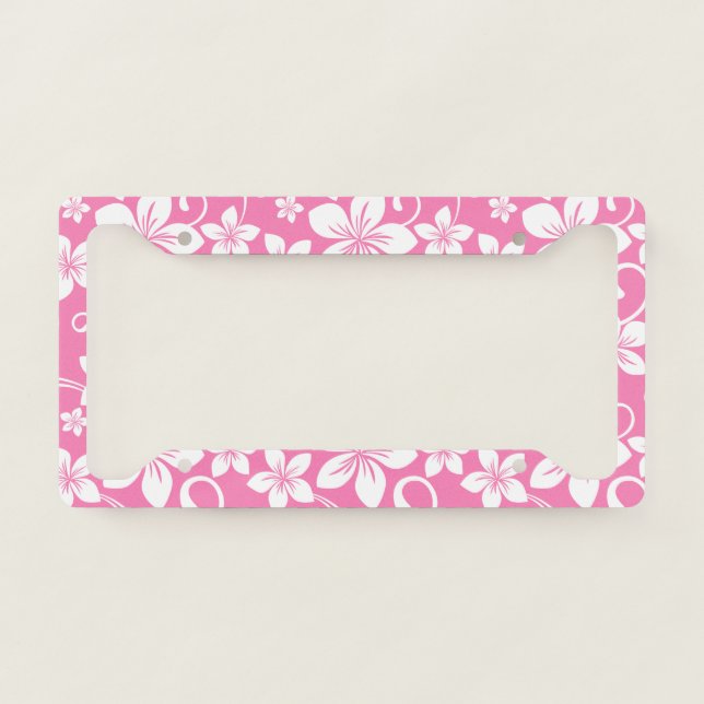BLUE HAWAII (BUBBLEGUM PINK) LICENSE PLATE FRAME (Front)