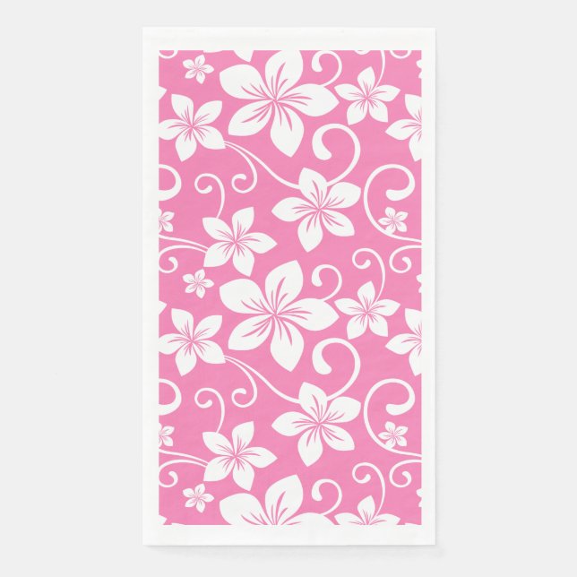 BLUE HAWAII (BUBBLEGUM PINK) PAPER GUEST TOWELS (Front)